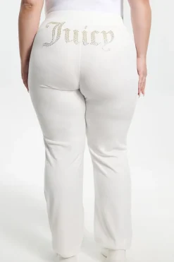Plus-Size Ombre Big Bling Velour Treningsbukser