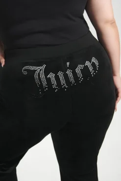 Plus-Size Ombre Big Bling Velour Treningsbukser
