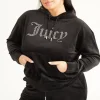 Plus-Size Oversized Bling Big Velour Hettegenser