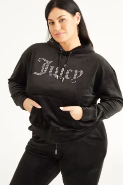 Plus-Size Oversized Bling Big Velour Hettegenser