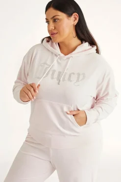 Plus-Size Oversized Bling Big Velour Hettegenser