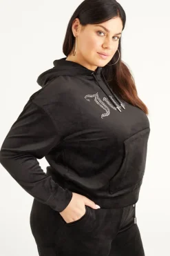 Plus-Size Oversized Bling Big Velour Hettegenser