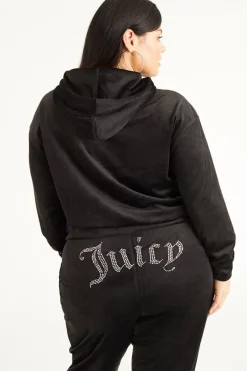 Plus-Size Oversized Bling Big Velour Hettegenser