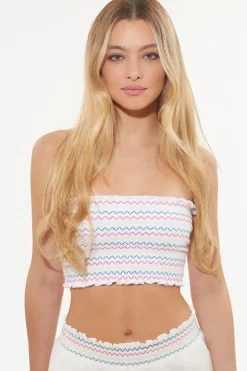 Rainbow Smocked Båndeau Topp