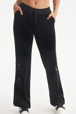 Snap Pocket Velour Cargo Pants