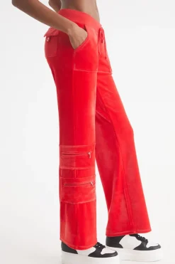 Snap Pocket Velour Cargo Pants