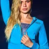 Tonal Towel Terry Zip-Up Hettegenser