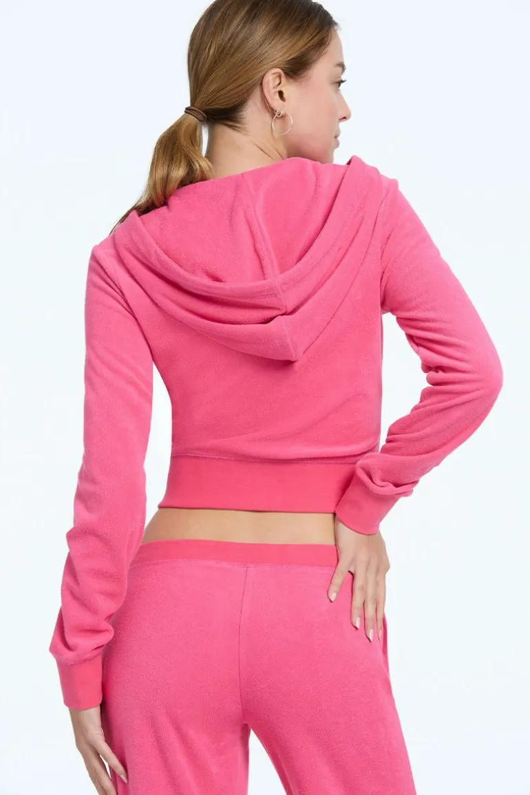 Tonal Towel Terry Zip-Up Hettegenser