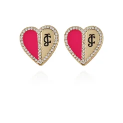 Twotone Heart Stud Øredobber