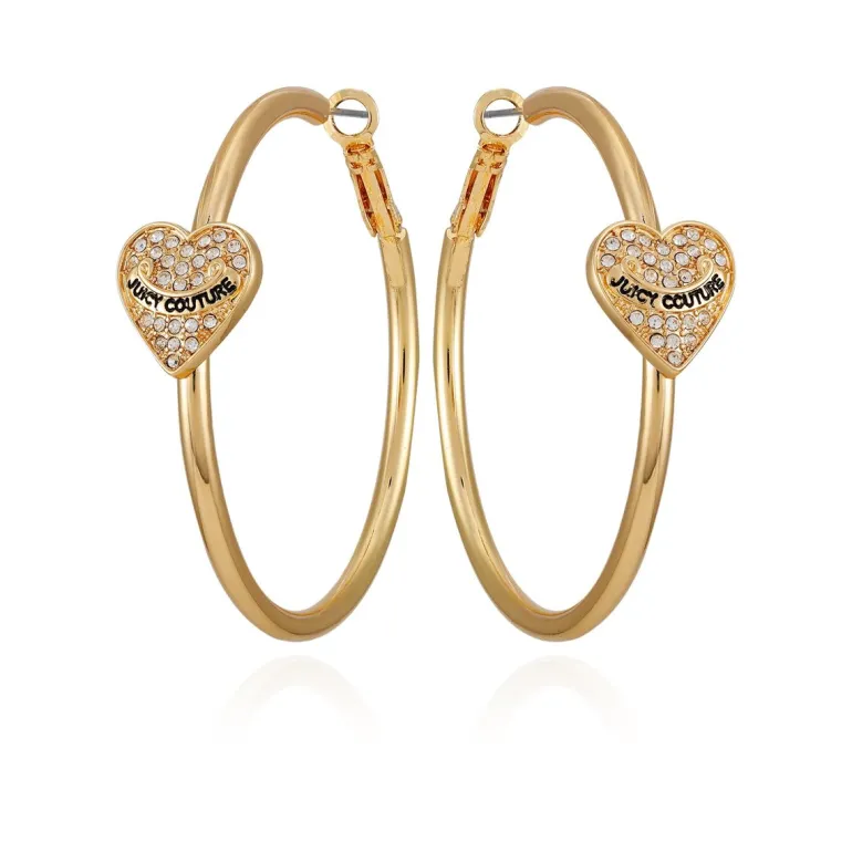 Tynne Bling Heart Hoop Øredobber